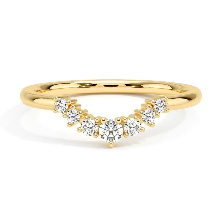 Round Cut Moissanite Diamond Wedding Band Sterling Silver Ring