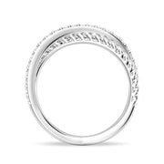 Round Cut Moissanite Diamond Wedding Band Sterling Silver Ring