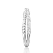 Round Cut Moissanite Diamond Wedding Band Sterling Silver Ring