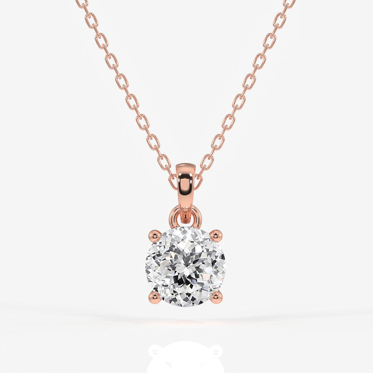 Portuguese Cut Moissanite Diamond Solitaire Four Prongs Sterling Silver Pendant