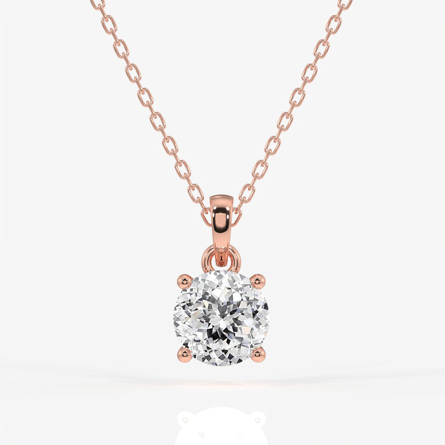 Portuguese Cut Moissanite Diamond Solitaire Four Prongs Sterling Silver Pendant
