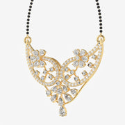Round & Pear Cut Moissanite Diamond Women's Sterling Silver Mangalsutra