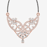 Round & Pear Cut Moissanite Diamond Women's Sterling Silver Mangalsutra