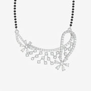 Round Cut Moissanite Diamond Women's Sterling Silver Mangalsutra