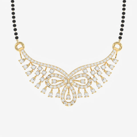 Round Cut Moissanite Diamond Women's Sterling Silver Mangalsutra