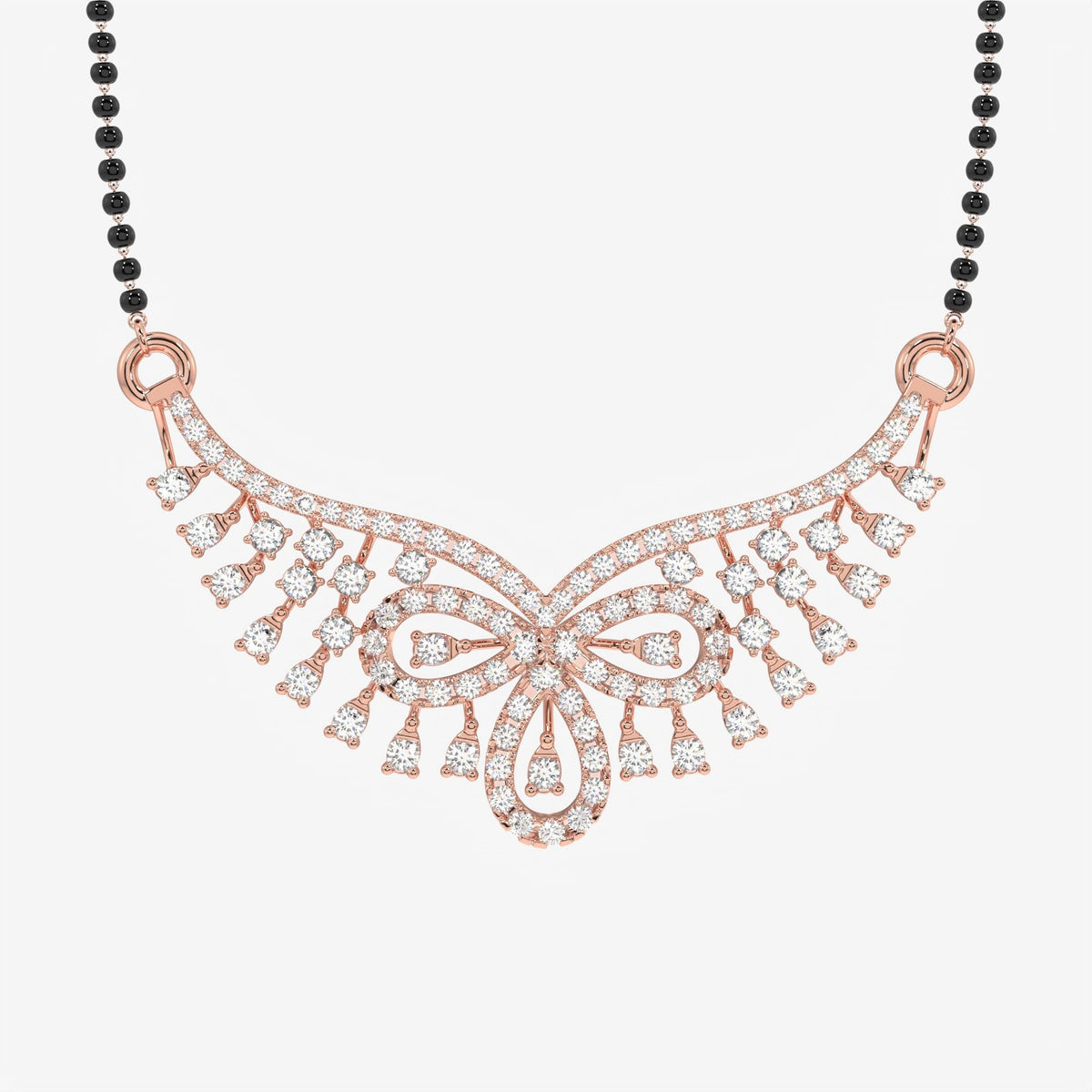 Round Cut Moissanite Diamond Women's Sterling Silver Mangalsutra