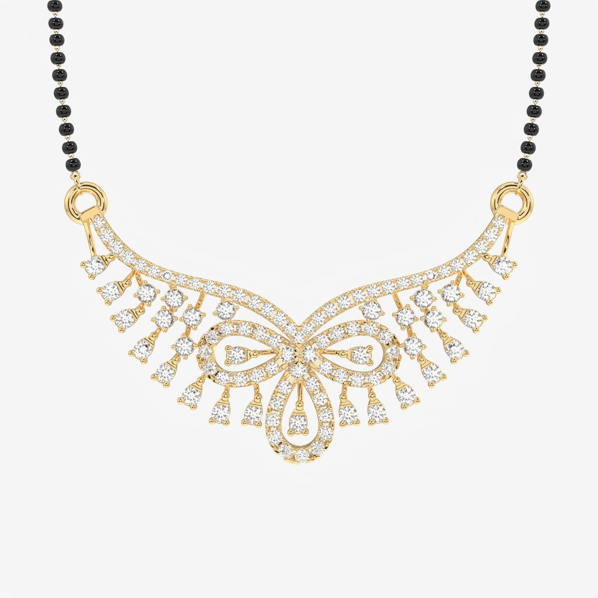 Round Cut Moissanite Diamond Women's Sterling Silver Mangalsutra