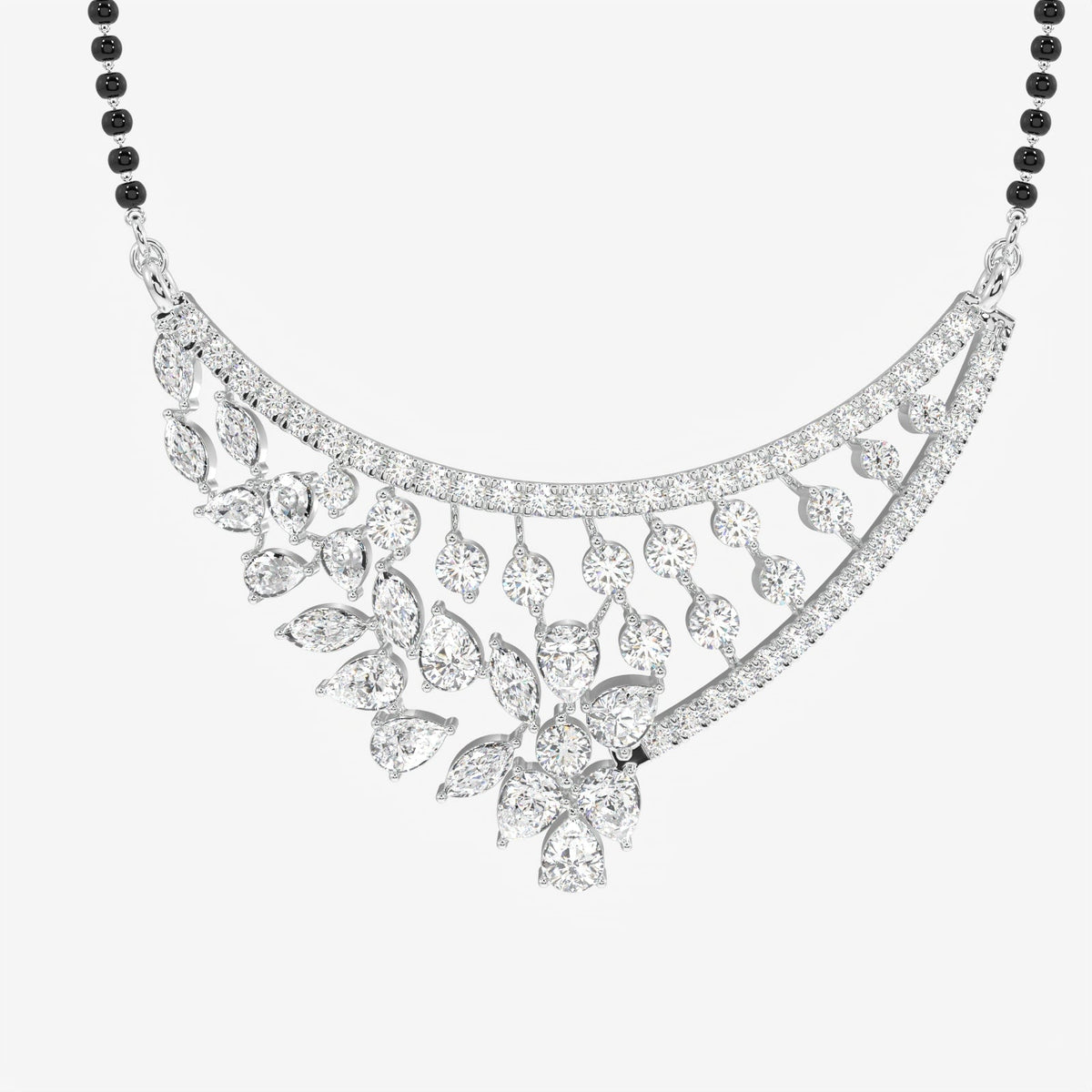 Women's Moissanite Diamond Sterling Silver Mangalsutra