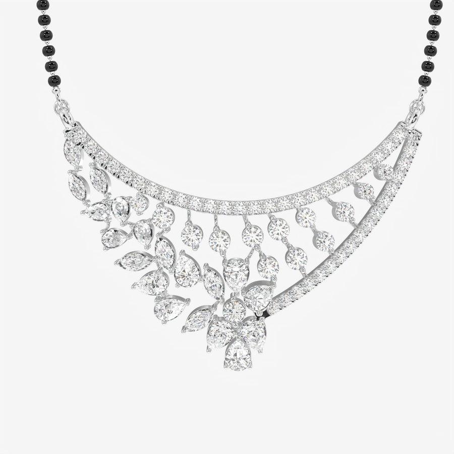 Women's Moissanite Diamond Sterling Silver Mangalsutra