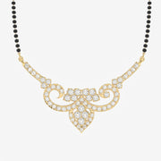 Round Cut Moissanite Diamond Women's Sterling Silver Mangalsutra