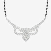 Round Cut Moissanite Diamond Women's Sterling Silver Mangalsutra