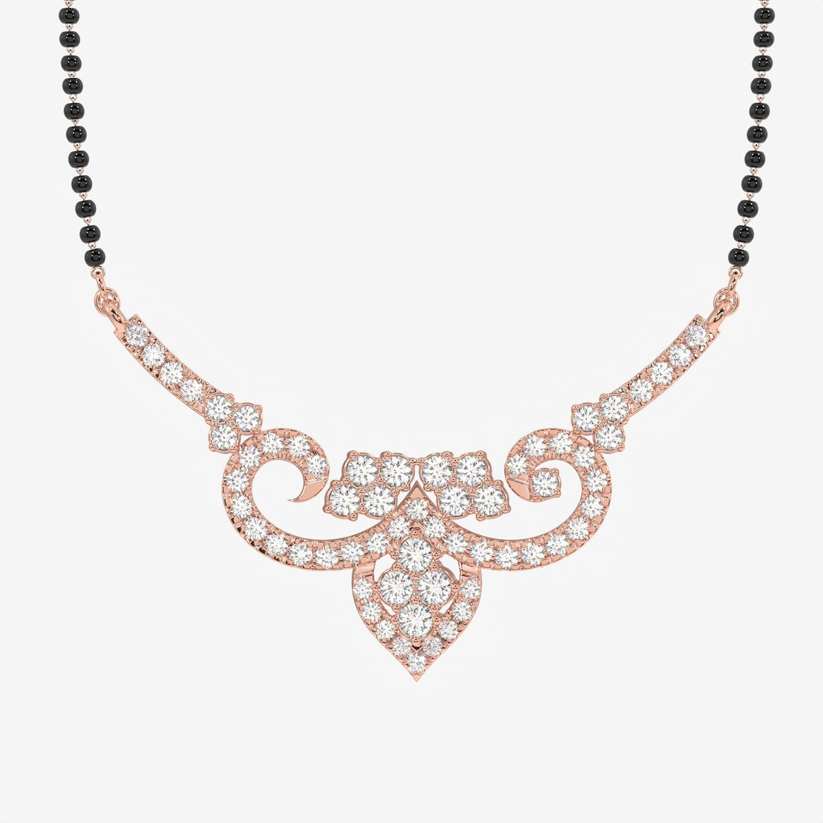 Round Cut Moissanite Diamond Women's Sterling Silver Mangalsutra
