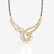 Round and Pear Cut Moissanite Diamond Women's Sterling Silver Mangalsutra