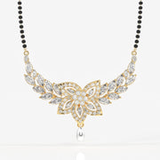 Round & Marquise Cut Moissanite Diamond Women's Sterling Silver Mangalsutra