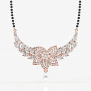 Round & Marquise Cut Moissanite Diamond Women's Sterling Silver Mangalsutra