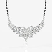 Round & Marquise Cut Moissanite Diamond Women's Sterling Silver Mangalsutra