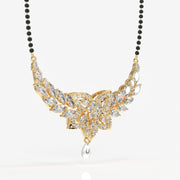 Round & Marquise Cut Moissanite Diamond Women's Sterling Silver Mangalsutra