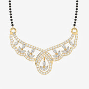 Round and Marquise Cut Moissanite Diamond Women's Sterling Silver Mangalsutra