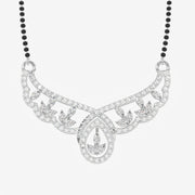 Round and Marquise Cut Moissanite Diamond Women's Sterling Silver Mangalsutra