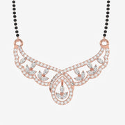 Round and Marquise Cut Moissanite Diamond Women's Sterling Silver Mangalsutra