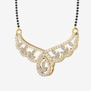 Round and Marquise Cut Moissanite Diamond Women's Sterling Silver Mangalsutra