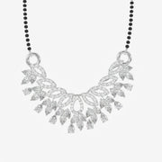 Round & Pear Cut Moissanite Diamond Women's Sterling Silver Mangalsutra