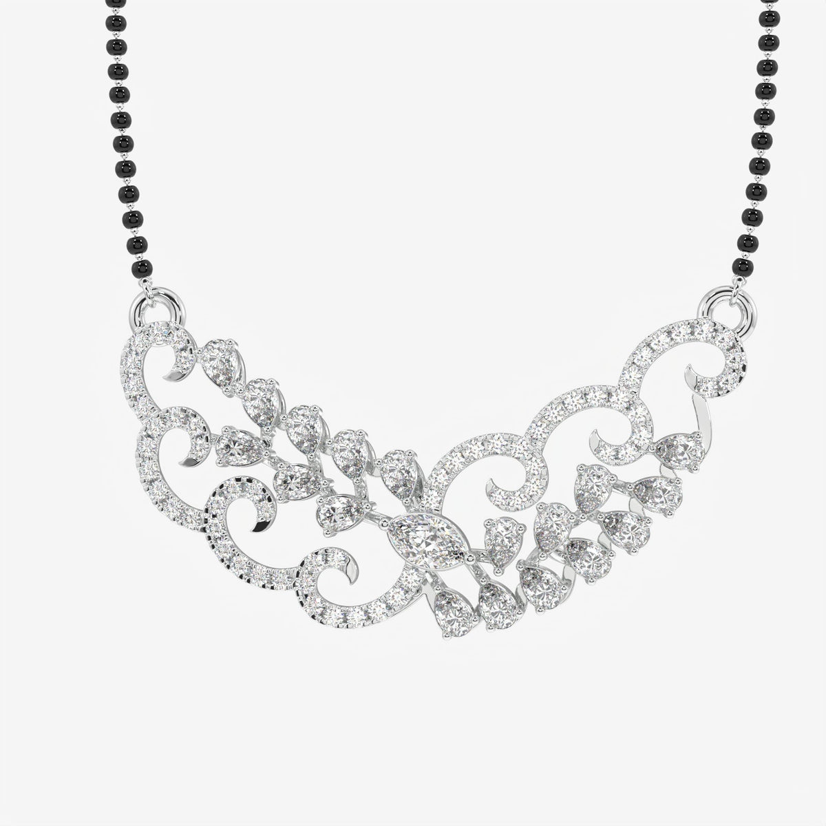 Women's Moissanite Diamond Sterling Silver Mangalsutra