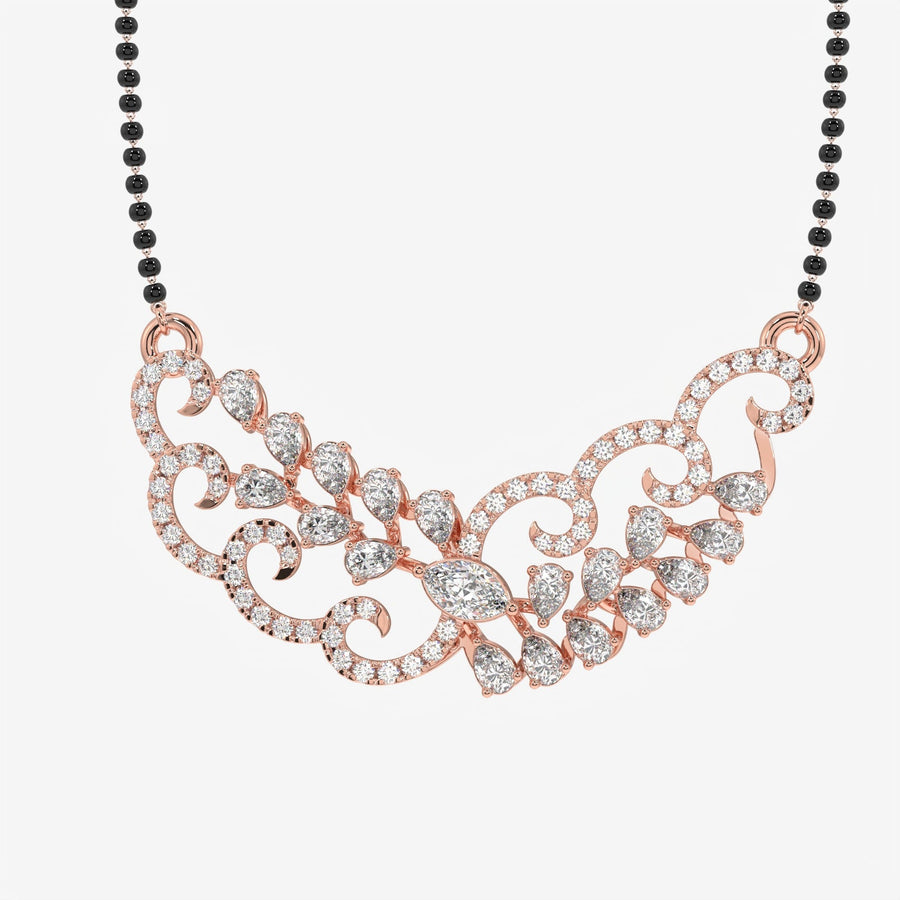 Women's Moissanite Diamond Sterling Silver Mangalsutra