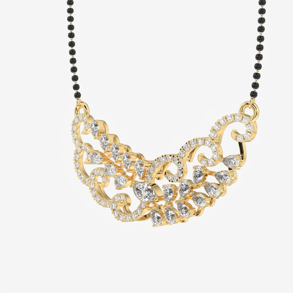 Women's Moissanite Diamond Sterling Silver Mangalsutra