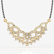 Round & Pear Cut Moissanite Diamond Women's Sterling Silver Mangalsutra