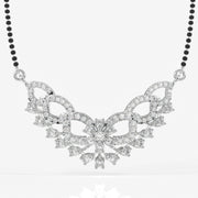 Round & Pear Cut Moissanite Diamond Women's Sterling Silver Mangalsutra