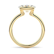 Oval Cut Moissanite Diamond East-West Sterling Silver Ring