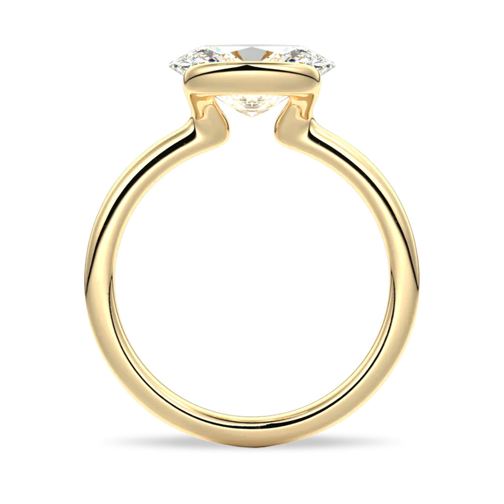 Oval Cut Moissanite Diamond East-West Sterling Silver Ring