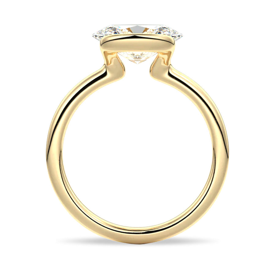 Oval Cut Moissanite Diamond East-West Sterling Silver Ring