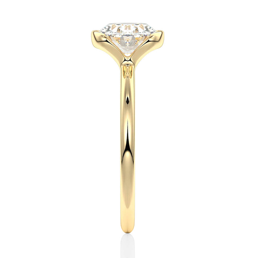 Oval Cut Moissanite Diamond East-West Sterling Silver Ring