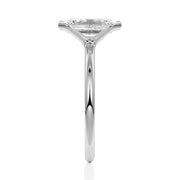 Emerald Cut Moissanite Diamond Solitaire Sterling Silver Ring