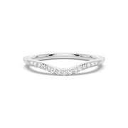 Round Cut Moissanite Diamond Wedding Band Sterling Silver Ring