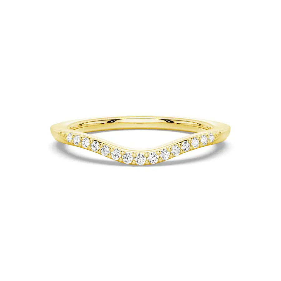 Round Cut Moissanite Diamond Wedding Band Sterling Silver Ring
