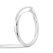 Round Cut Moissanite Diamond Wedding Band Sterling Silver Ring