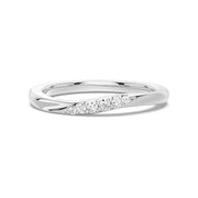 Round Cut Moissanite Diamond Wedding Band Sterling Silver Ring