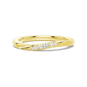 Round Cut Moissanite Diamond Wedding Band Sterling Silver Ring