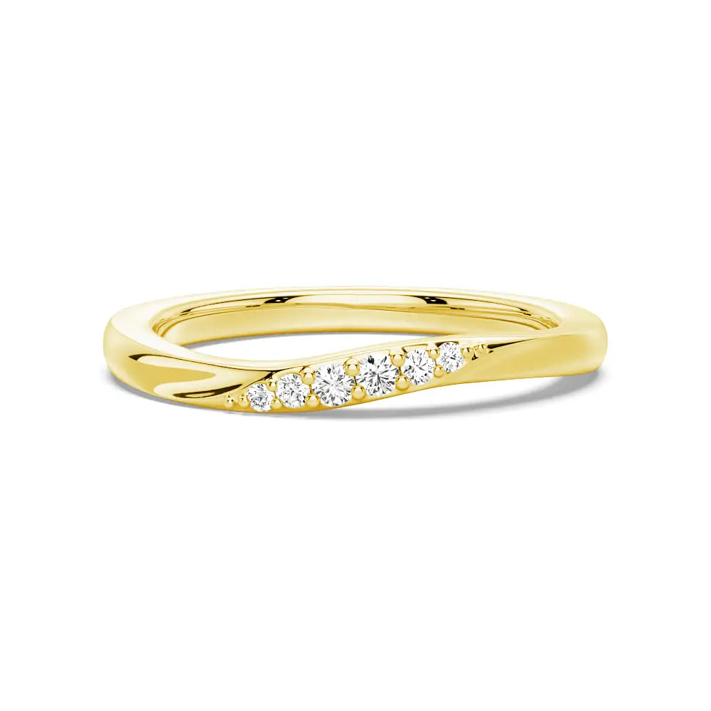 Round Cut Moissanite Diamond Wedding Band Sterling Silver Ring