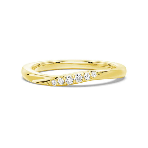 Round Cut Moissanite Diamond Wedding Band Sterling Silver Ring