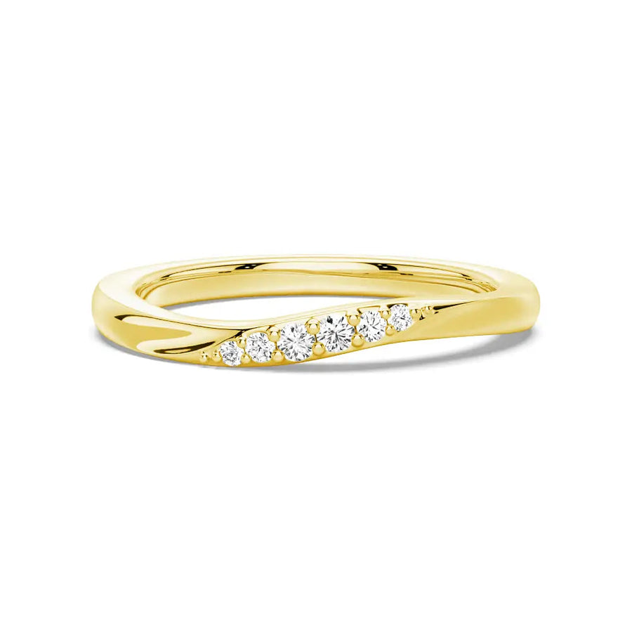 Round Cut Moissanite Diamond Wedding Band Sterling Silver Ring