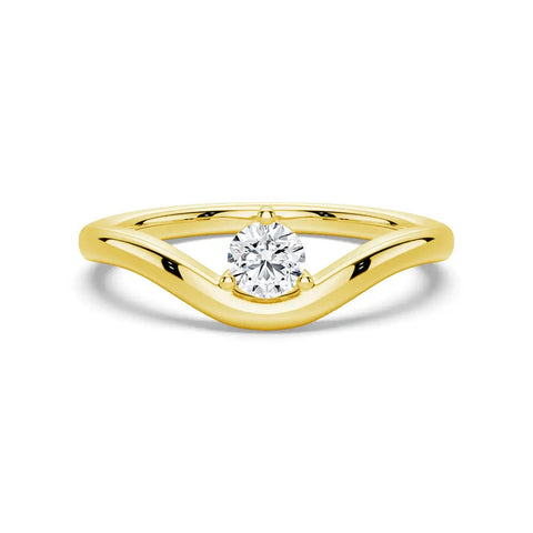 Round Cut Moissanite Diamond Solitaire Sterling Silver Ring