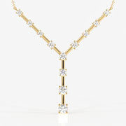 Round Cut Moissanite Diamond Sterling Silver Necklace