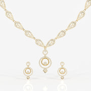 Get Round Cut Moissanite Diamonds Sterling Silver Necklace & Earrings