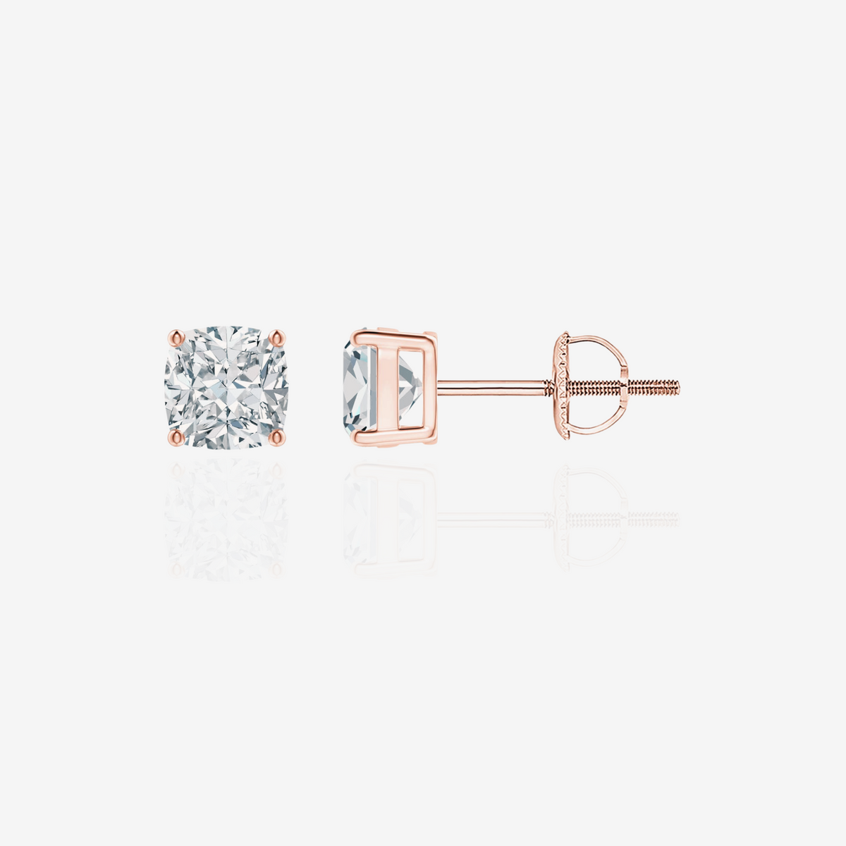 Shop Caratbazaar Cushion Cut Moissanite Diamond Certified Stud Sterling Silver Earrings