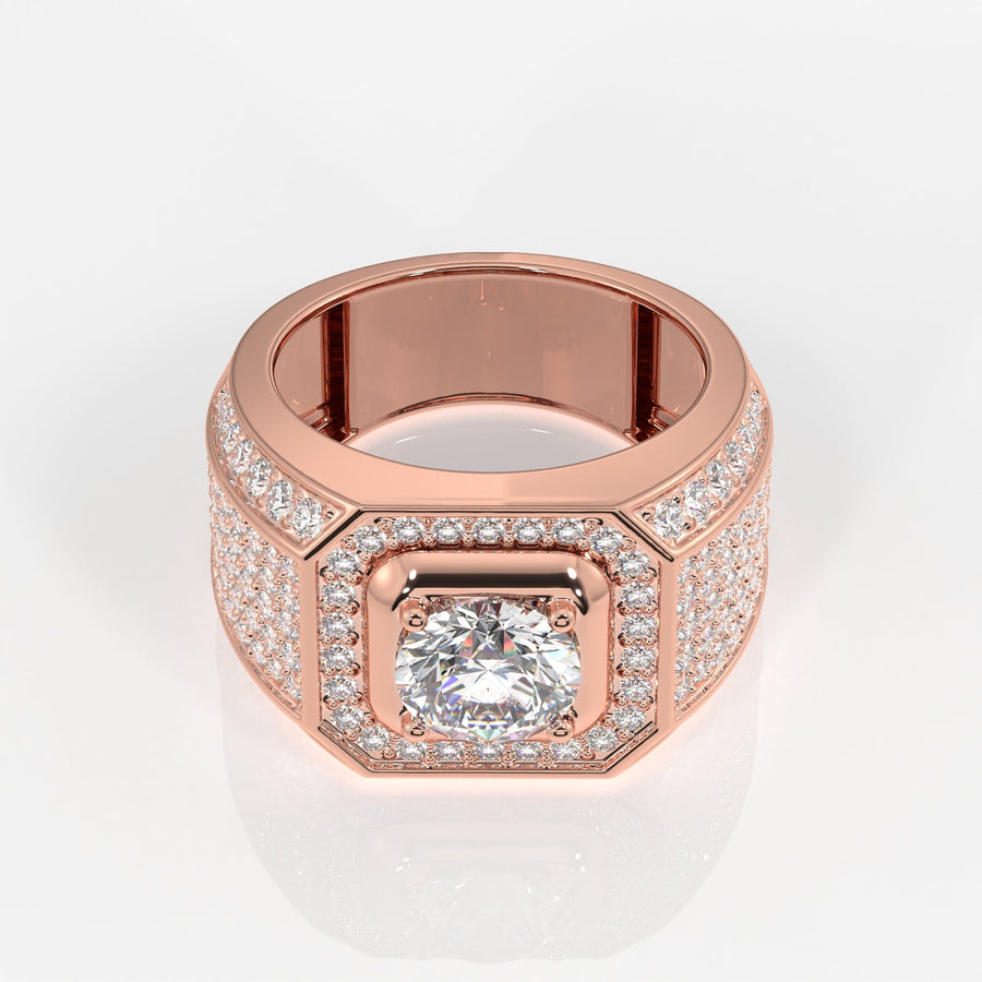 Shop Caratbazaar Lab Grown Diamond, Full Star Men's 14k Gold Ring