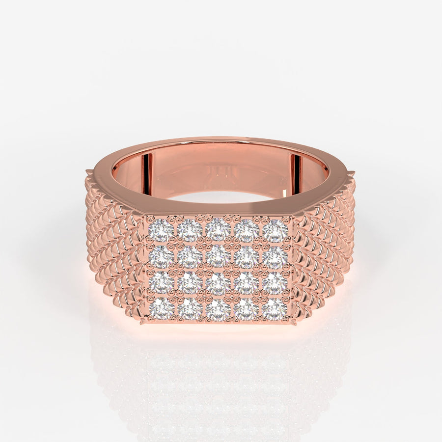 Shop Caratbazaar Luxe Heritage Lab Grown Diamond Men's 14K Yellow Gold Ring